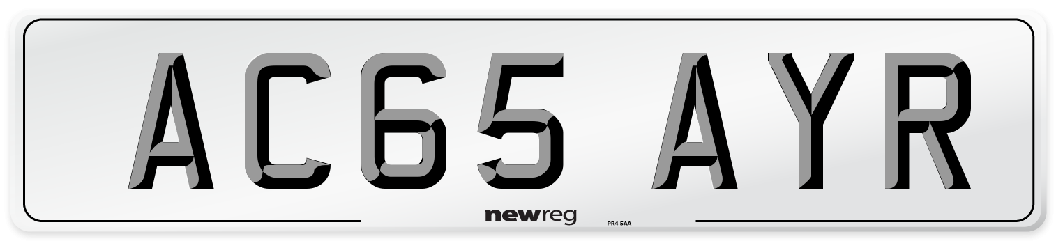 AC65 AYR Number Plate from New Reg